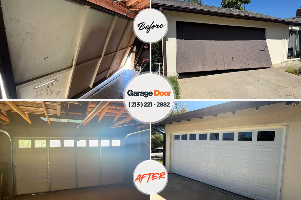Before and after: Garage Door Service St. Louis Park, MN